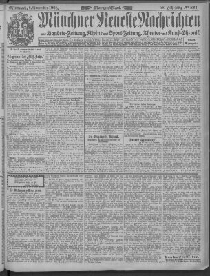 Münchner neueste Nachrichten Mittwoch 8. November 1905