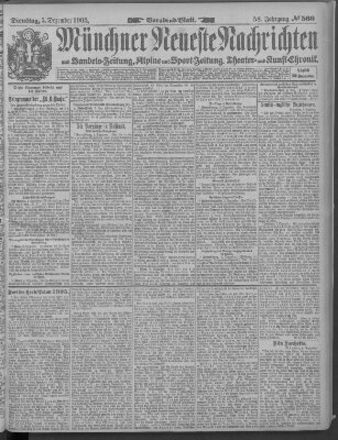 Münchner neueste Nachrichten Dienstag 5. Dezember 1905