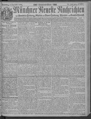 Münchner neueste Nachrichten Samstag 9. Dezember 1905