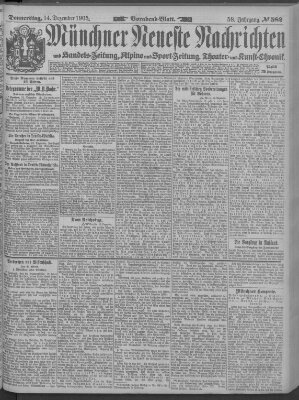Münchner neueste Nachrichten Donnerstag 14. Dezember 1905