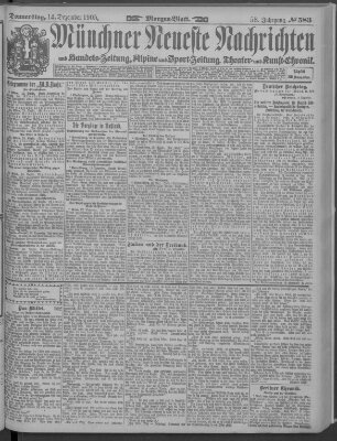 Münchner neueste Nachrichten Donnerstag 14. Dezember 1905