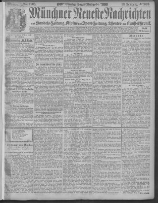 Münchner neueste Nachrichten Montag 1. Mai 1905