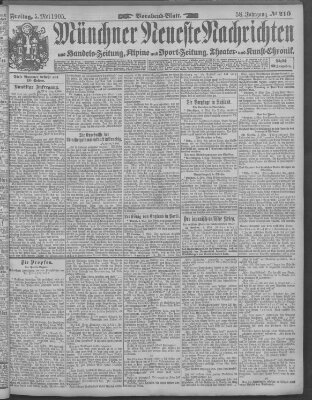 Münchner neueste Nachrichten Freitag 5. Mai 1905
