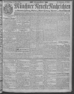 Münchner neueste Nachrichten Donnerstag 11. Mai 1905