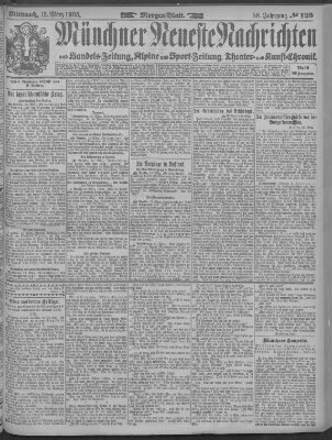 Münchner neueste Nachrichten Mittwoch 15. März 1905