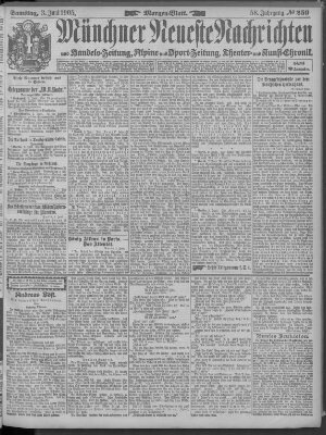 Münchner neueste Nachrichten Samstag 3. Juni 1905