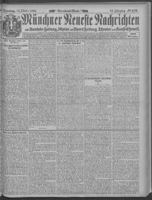 Münchner neueste Nachrichten Samstag 13. Oktober 1906