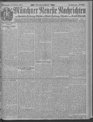 Münchner neueste Nachrichten Mittwoch 17. Oktober 1906