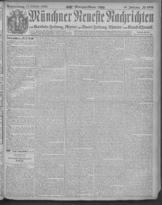 Münchner neueste Nachrichten Donnerstag 15. Oktober 1896