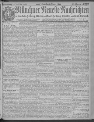 Münchner neueste Nachrichten Donnerstag 17. Dezember 1896