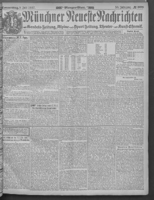 Münchner neueste Nachrichten Donnerstag 8. Juli 1897