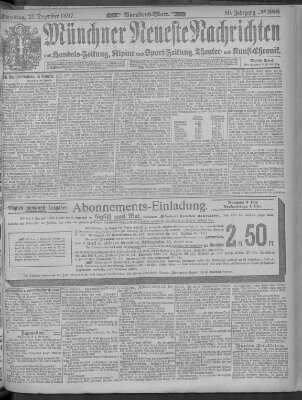 Münchner neueste Nachrichten Dienstag 21. Dezember 1897