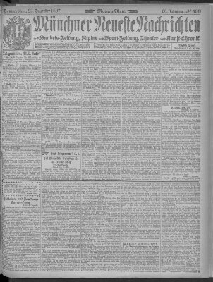 Münchner neueste Nachrichten Donnerstag 23. Dezember 1897
