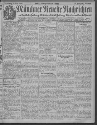 Münchner neueste Nachrichten Dienstag 1. Mai 1906