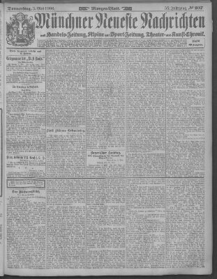 Münchner neueste Nachrichten Donnerstag 3. Mai 1906