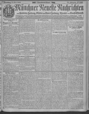Münchner neueste Nachrichten Dienstag 15. Mai 1906