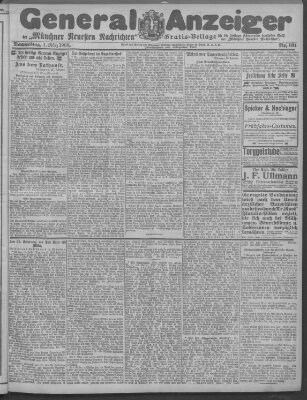 Münchner neueste Nachrichten Donnerstag 1. März 1906