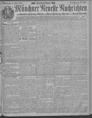 Münchner neueste Nachrichten Mittwoch 14. März 1906