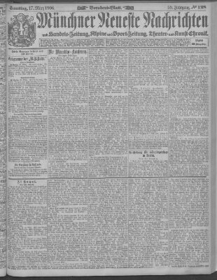 Münchner neueste Nachrichten Samstag 17. März 1906