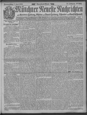 Münchner neueste Nachrichten Donnerstag 7. Juni 1906