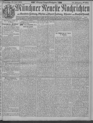 Münchner neueste Nachrichten Sonntag 29. Juli 1906