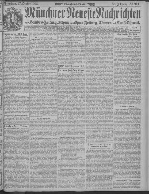 Münchner neueste Nachrichten Dienstag 27. Oktober 1903
