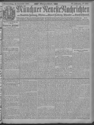 Münchner neueste Nachrichten Donnerstag 12. September 1907
