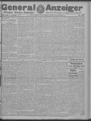 Münchner neueste Nachrichten Mittwoch 25. September 1907