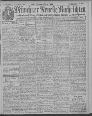 Münchner neueste Nachrichten Donnerstag 28. Februar 1907