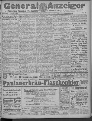 Münchner neueste Nachrichten Montag 9. Januar 1905