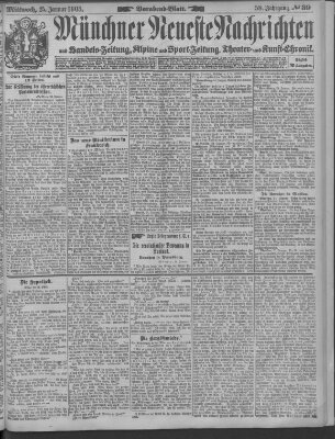 Münchner neueste Nachrichten Mittwoch 25. Januar 1905