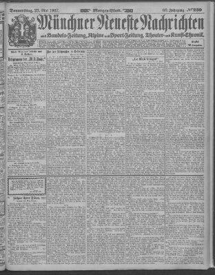 Münchner neueste Nachrichten Donnerstag 23. Mai 1907