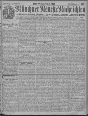 Münchner neueste Nachrichten Freitag 7. Juni 1907