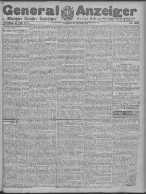 Münchner neueste Nachrichten Dienstag 25. Juni 1907