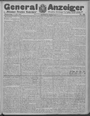 Münchner neueste Nachrichten Donnerstag 11. Juli 1907