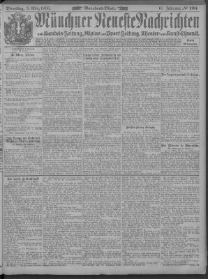 Münchner neueste Nachrichten Dienstag 3. März 1908