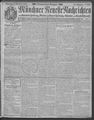 Münchner neueste Nachrichten Montag 2. November 1903