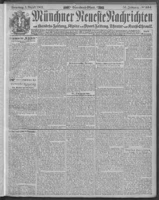 Münchner neueste Nachrichten Samstag 1. August 1903