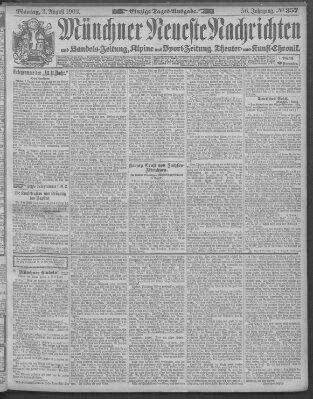 Münchner neueste Nachrichten Montag 3. August 1903