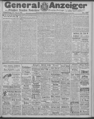 Münchner neueste Nachrichten Donnerstag 27. August 1903