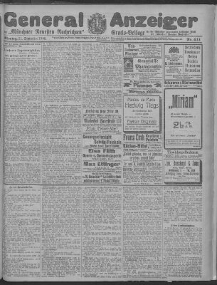 Münchner neueste Nachrichten Montag 21. September 1908