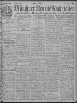 Münchner neueste Nachrichten Donnerstag 14. Januar 1909