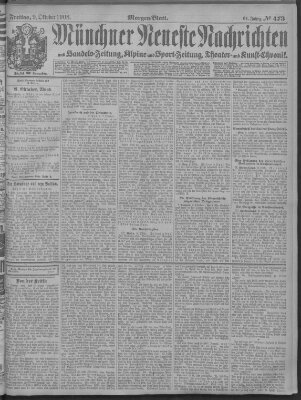 Münchner neueste Nachrichten Freitag 9. Oktober 1908