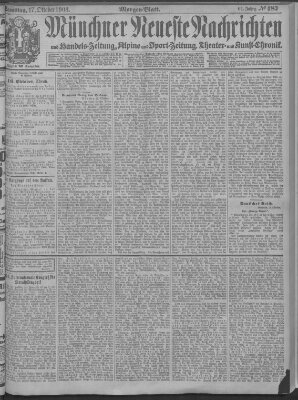 Münchner neueste Nachrichten Samstag 17. Oktober 1908