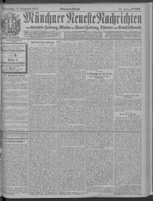 Münchner neueste Nachrichten Samstag 19. Dezember 1908