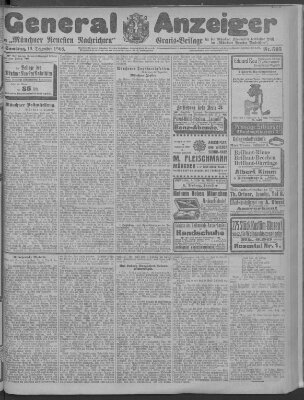 Münchner neueste Nachrichten Samstag 19. Dezember 1908