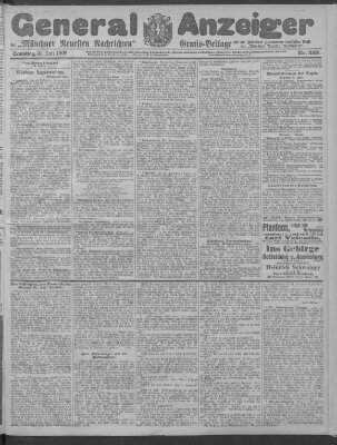 Münchner neueste Nachrichten Samstag 31. Juli 1909