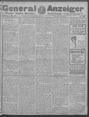 Münchner neueste Nachrichten Samstag 1. Mai 1909