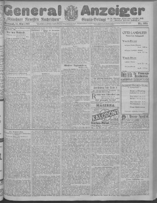 Münchner neueste Nachrichten Mittwoch 12. Mai 1909