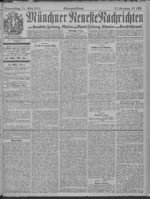 Münchner neueste Nachrichten Donnerstag 24. März 1910